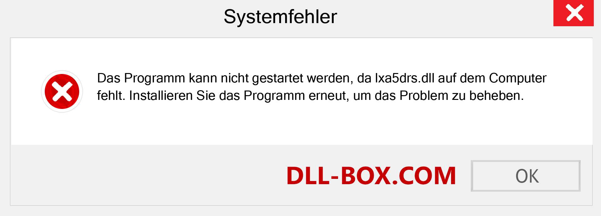 lxa5drs.dll-Datei fehlt?. Download für Windows 7, 8, 10 - Fix lxa5drs dll Missing Error unter Windows, Fotos, Bildern