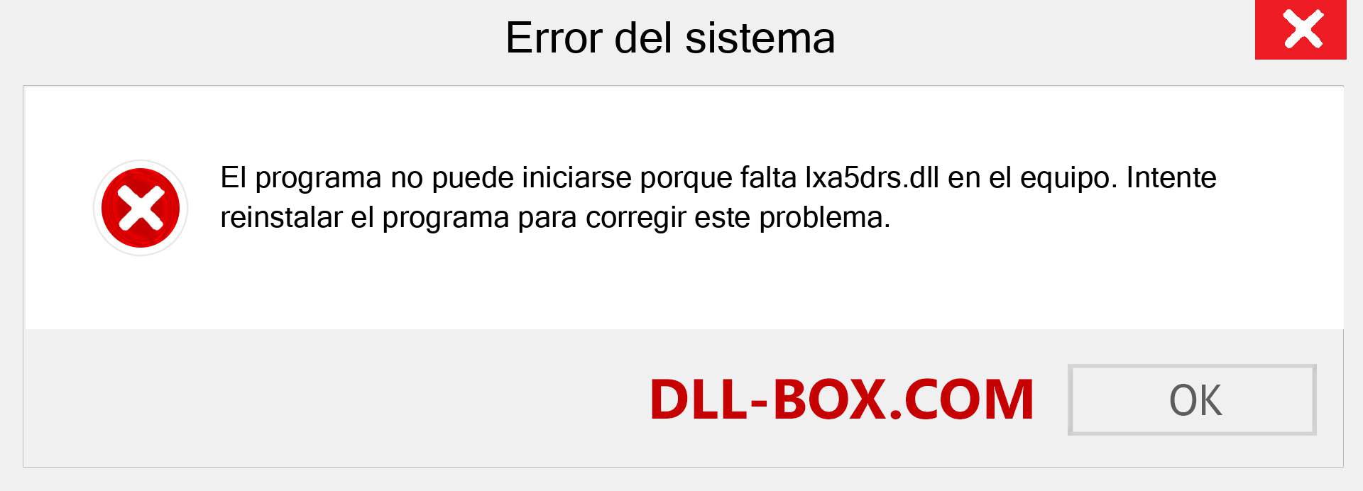 ¿Falta el archivo lxa5drs.dll ?. Descargar para Windows 7, 8, 10 - Corregir lxa5drs dll Missing Error en Windows, fotos, imágenes